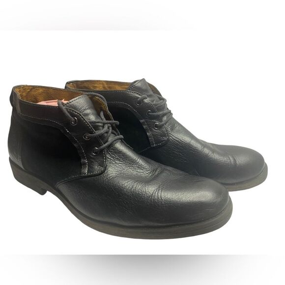 Steve Madden Deron Men’s Sz 12M Black Soft Leather Tie Chukka Boots - Picture 1 of 8